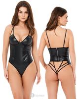 Zwarte lederlook body, Blackelia