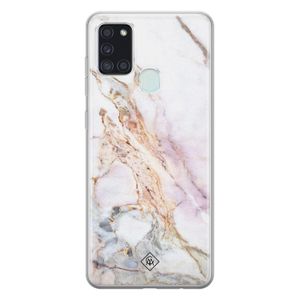 Samsung Galaxy A21s siliconen telefoonhoesje - Parelmoer marmer