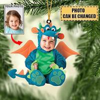 kerstversiering 2d acryl gepersonaliseerde fotocadeaus hangende hanger kerstdecoratie aangepaste schattige babyauto Lightinthebox