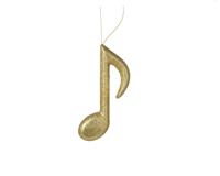 Kersthanger muzieknoot single foam glitter licht goud 15 cm Kersthanger muzieknoot single foam glitter licht goud 15 cm