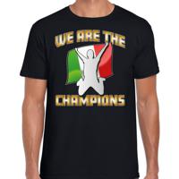 Verkleed T-shirt voor heren - Italie - zwart - voetbal supporter - themafeest - thumbnail