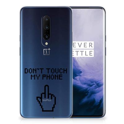 OnePlus 7 Pro Silicone-hoesje Finger Don't Touch My Phone OnePlus 7 Pro Silicone-hoesje Finger Don't Touch My Phone