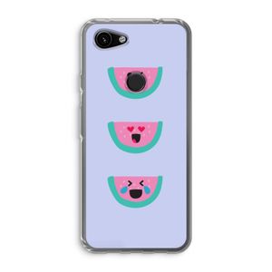 Smiley watermeloen: Google Pixel 3a Transparant Hoesje