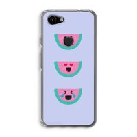 Smiley watermeloen: Google Pixel 3a Transparant Hoesje