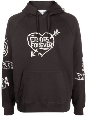 Études Studio hoodie en coton biologique à logo brodé - Marron