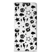 Mobiel BookCase Motorola Moto G51 5G Silver Punk - thumbnail