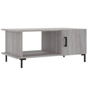 vidaXL Salontafel 90x50x40 cm bewerkt hout grijs sonoma eikenkleurig