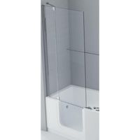 Novellini Iris Combi badwand met vast segment links 86x150cm chroom profiel en helder glas iris2v80s-1k Novellini Iris Combi badwand met vast segment links 86x150cm chroom profiel en helder glas iris2v80s-1k