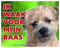 Border Terrier Waakbord - Ik waak voor mijn baas
