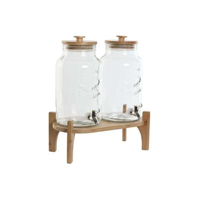 Drankdispenser Home ESPRIT Siliconen Bamboe Kristal Plastic 5,5 L 37 x 25 x 46 cm