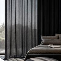 Vitrage Gordijnen - Haken of Ringen - Zwart maat: 250 x 150 cm - materiaal: Polyether - Dekbed-Discounter.nl