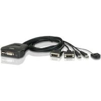 Aten 2-poorts USB DVI-kabel KVM-switch met externe poortselectieschakelaar - thumbnail