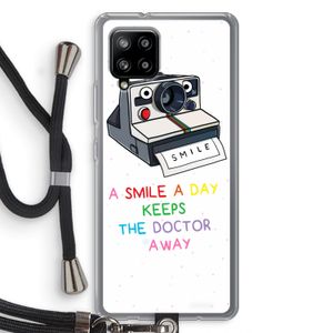 Smile: Samsung Galaxy A42 5G Transparant Hoesje met koord