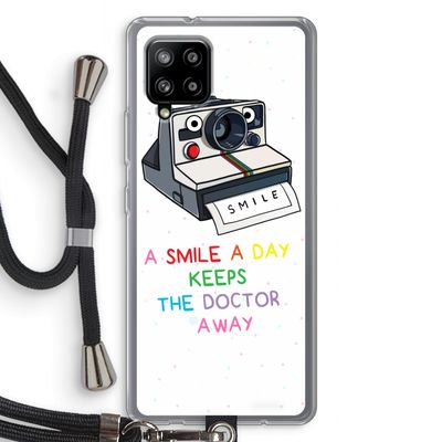 Smile: Samsung Galaxy A42 5G Transparant Hoesje met koord