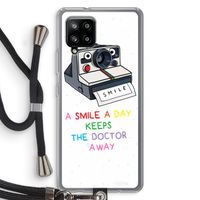 Smile: Samsung Galaxy A42 5G Transparant Hoesje met koord