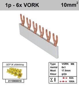 SEP Verdeelkam 1f Vork 6p 18mm grijs F01006G06