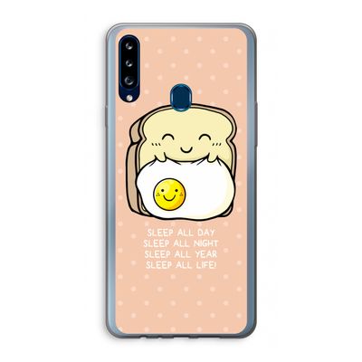 Sleep All Day: Samsung Galaxy A20s Transparant Hoesje