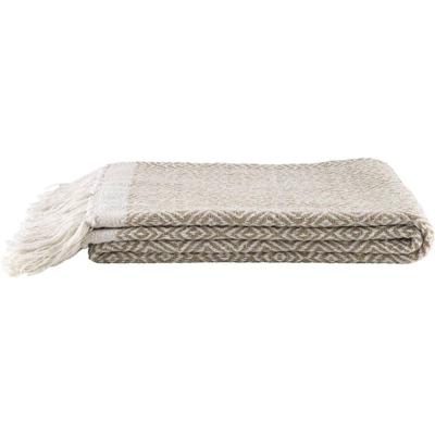 Leen Bakker - Plaid Karst - Zand - 130x170 Cm - Polyester/Katoen - Bruin#Crème#Beige