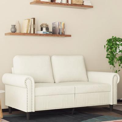 Tweezitsbank 120 cm fluweel crmekleurig