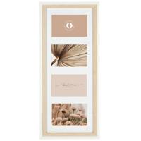 Collage fotolijst NEO - voor 4x foto van 10 x 15 cm - hout - naturel/wit - 24 x 57 cm
