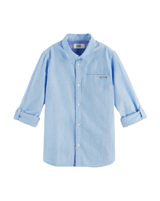 Classic yarn-dyed stripe long sleeve shirt