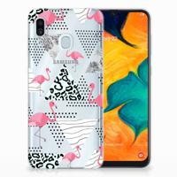 Samsung Galaxy A30 | TPU Hoesje | Flamingo Triangle