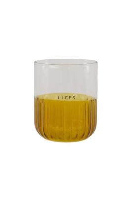 Zusss Drinkglas Transparant Oker Liefs