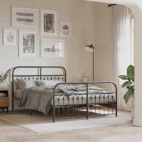 Bedframe met hoofd- en voeteneinde metaal zwart 140x190 cm