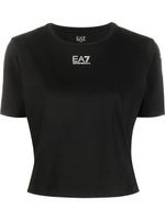 Ea7 Emporio Armani t-shirt crop à logo imprimé - Noir - thumbnail