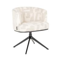 Richmond Draaibare Eetkamerstoel 'Cheyenne' Graffic stof, kleur Beige