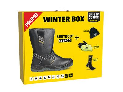 Safety Jogger Winterbox | Bestboot veiligheidslaars + sokken + Handschoenen + muts | Zwart | Maat 46 - SI9700460