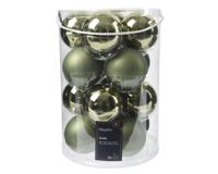 Baubles glass shiny-matt mix dia. 8,00 cm rosemary green(12) Decoris - Decoris