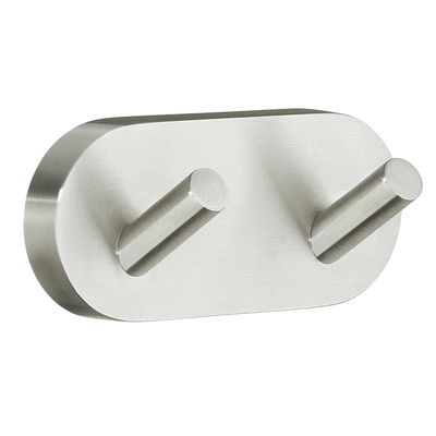Handdoekhaak Smedbo Home Dubbel 9x4 cm Geborsteld Nikkel Smedbo