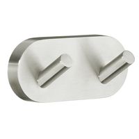 Handdoekhaak Smedbo Home Dubbel 9x4 cm Geborsteld Nikkel Smedbo