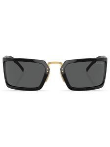 Prada Eyewear lunettes de soleil à détails dorés - Noir