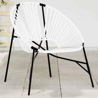Tuinstoel Egg poly rattan zwart wit