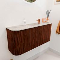 Toiletmeubel Mondiaz Joya Dlux | 93.2 cm | Meubelkleur Ruby | Faye wastafel Ostra Wasbak Midden | 1 kraangat Toiletmeubel Mondiaz Joya Dlux | 93.2 cm | Meubelkleur Ruby | Faye wastafel Ostra Wasbak Midden | 1 kraangat
