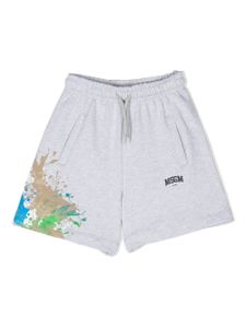 MSGM Kids short à imprimé graphique - Gris