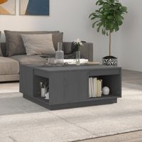 Salontafel 80x81x36,5 cm massief grenenhout grijs - thumbnail