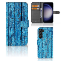 Samsung Galaxy S23 Plus Book Style Case Wood Blue - thumbnail