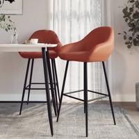 Barkrukken 2 st kunstleer lichtbruin