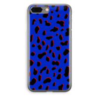 Blue Leopard: iPhone 8 Plus Transparant Hoesje