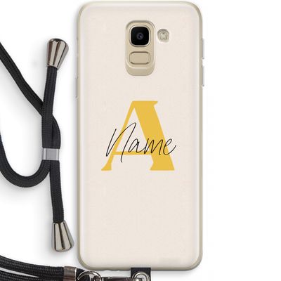 Amber Script: Samsung Galaxy J6 (2018) Transparant Hoesje met koord
