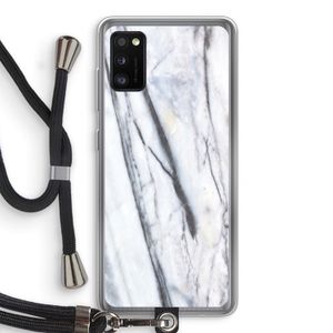 Gestreepte marmer: Samsung Galaxy A41 Transparant Hoesje met koord