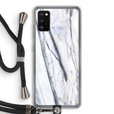 Gestreepte marmer: Samsung Galaxy A41 Transparant Hoesje met koord