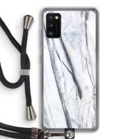 Gestreepte marmer: Samsung Galaxy A41 Transparant Hoesje met koord