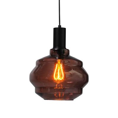 Masterlight Hanglamp zwartPorto met Ball red glas - Ø 24cm - 2710-05-05-1