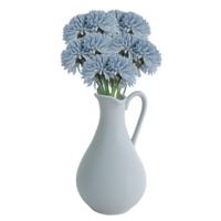 Chaks Kunstbloemen boeket dahlia - 5x - licht blauw - 26 cm - bloemstuk - onderhoudsvrij