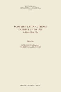 Scottish Latin authors in print up to 1700 - - ebook