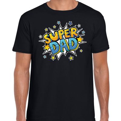 Super dad cadeau t-shirt voor papa zwart voor heren Super dad cadeau t-shirt voor papa zwart voor heren